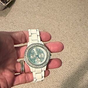 Style & Co. White Crystal Accent Women's Watch